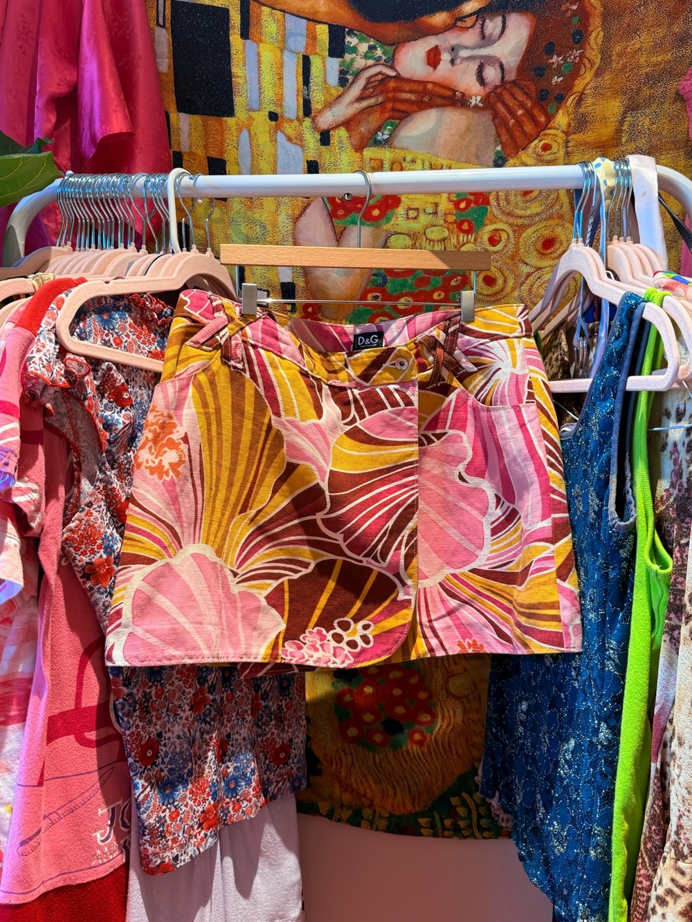 Vintage 1990s Dolce & Gabbana Floral Mini Skirt